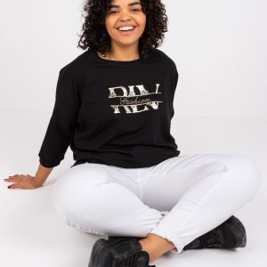 Black plus size blouse with Cordelia inscription