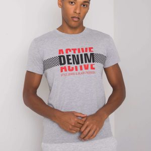 Grey T-shirt for men with collin print