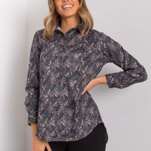 Dark grey patterned shirt for women Clermont RUE PARIS