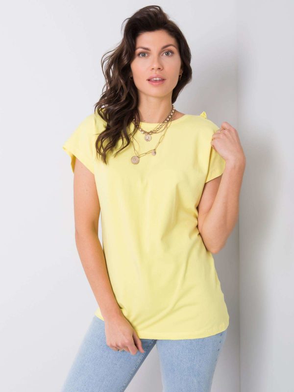 Yellow blouse with flounces by Leanne