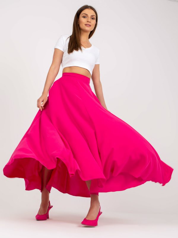 Fuchsia high-waisted flared skirt RUE PARIS