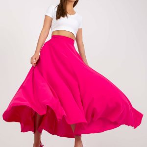 Fuchsia high-waisted flared skirt RUE PARIS