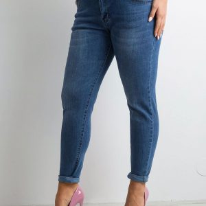 Blue Plus Size Tube Denim Pants