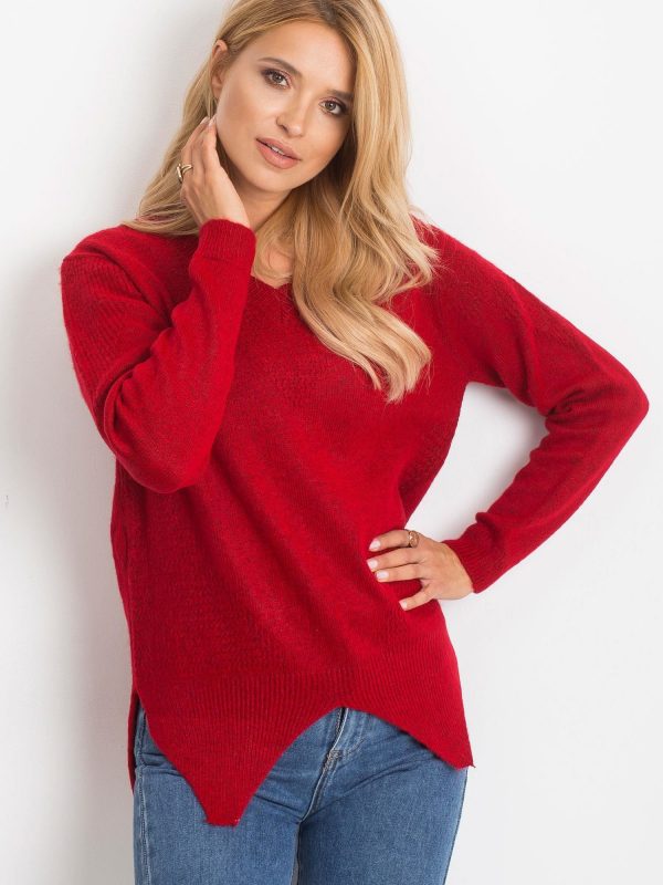 RUE PARIS Dark red Believe sweater