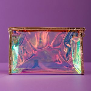 Golden Transparent Cosmetic Bag