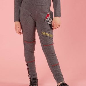 Dark grey children's sweatpants with stripes