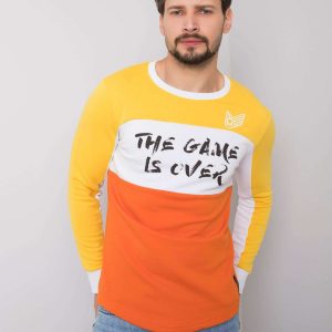 Yellow and orange sweatshirt for men without hood Ian