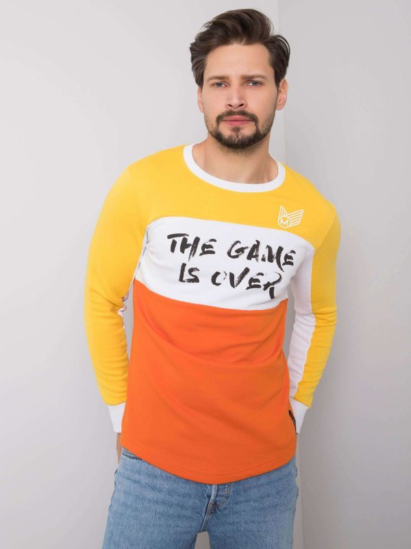 Yellow and orange sweatshirt for men without hood Ian