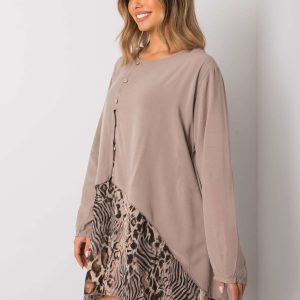 Dark Beige Loose Dress Gracilyn