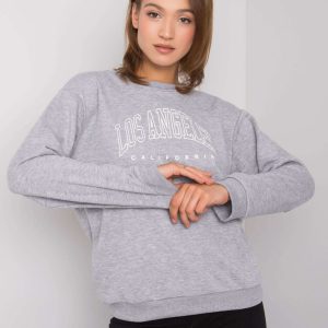 Grey melange sweatshirt for women Drew RUE PARIS