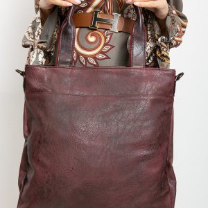 Burgundy Women's Eco Leather Shoulder Bag