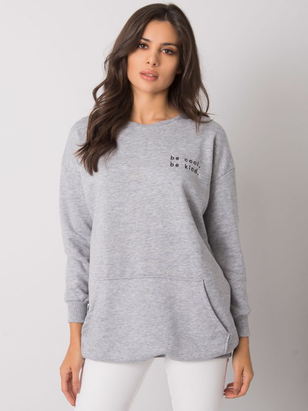 Grey melange kangaroo sweatshirt Amalfi RUE PARIS