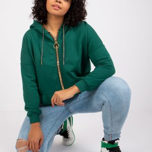 Dark Green Sweatshirt Plus Size Kangaroo Amanda