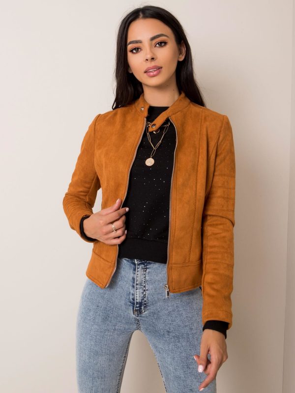 Camel jacket with eco-suede Pretty