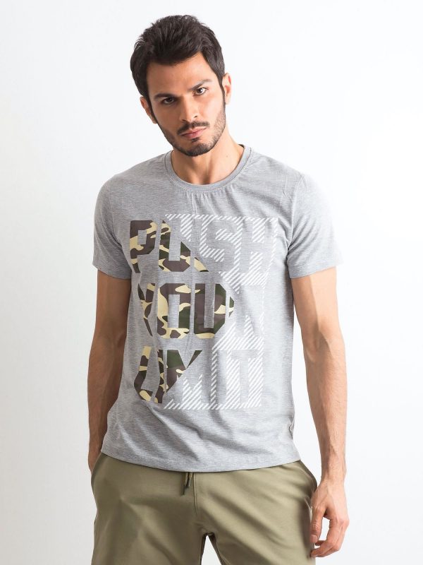 Grey men's t-shirt with print