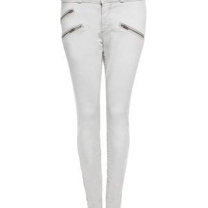 Light grey skinny jeans trousers with zippers