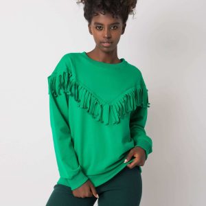 Antoniella green fringed sweatshirt