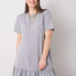 Sarah Grey Plus Size Melange Dress