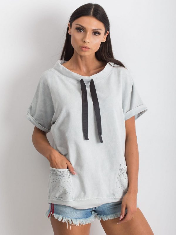 Affordability light grey blouse