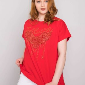 Red Plus Size Sherry Cotton Blouse