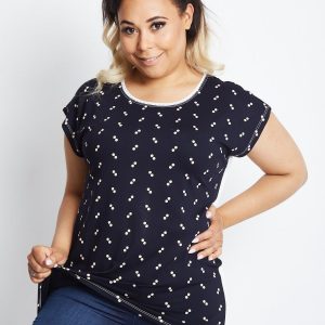 Navy blue t-shirt plus size Combination