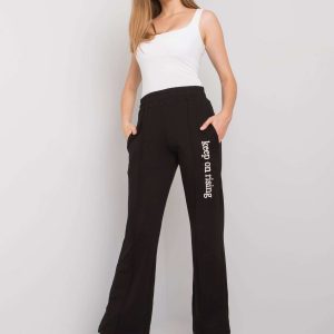 Dennise Black Straight Leg Sweatpants