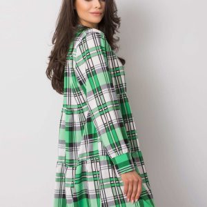 Green and White Plaid Capua Dress