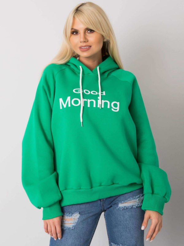 Green padded oversize hoodie Alice