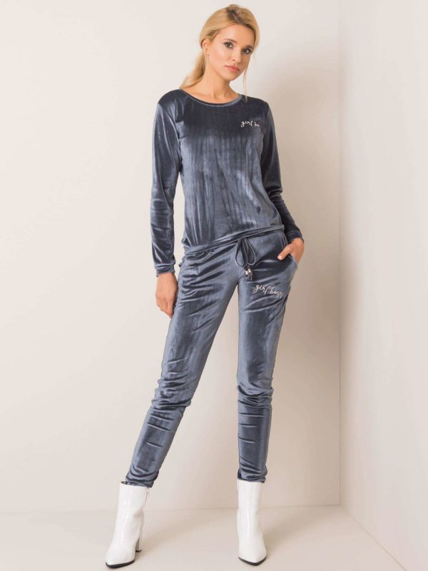 Grey and blue velour set Iva