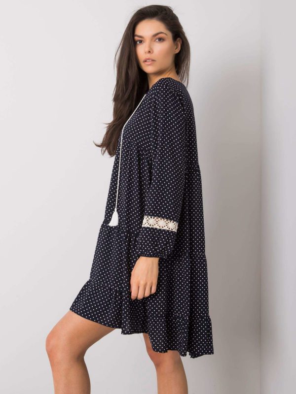 Navy blue polka dot dress Irvine