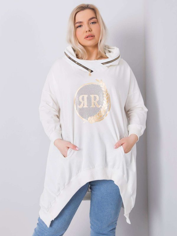 Ecru plus size hoodie Fantasy