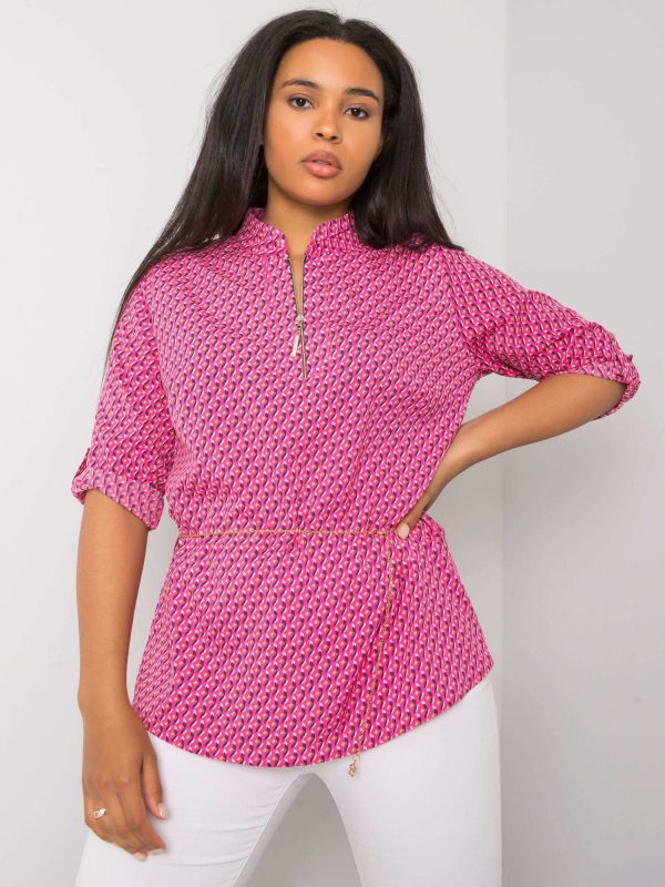 Pink plus size blouse with Benecia patterns