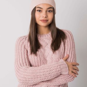 Women's dirty pink knitted hat RUE PARIS