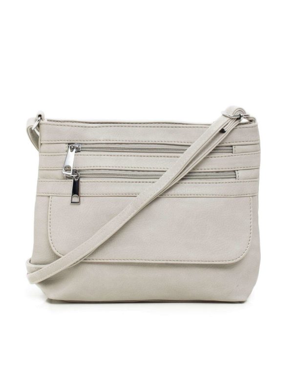 Light grey eco leather handbag