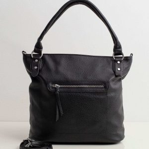 Black soft bag made of eco leather