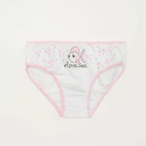 White panties for girl with print