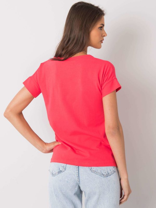 Dark coral t-shirt with inscription Leila