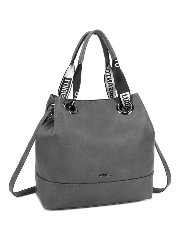 Grey urban bag made of eco leather LUIGISANTO