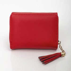 Red small eco-leather wallet