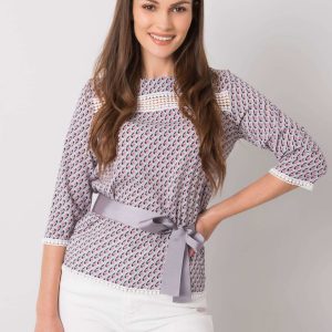 Gray blouse with Ifrah patterns