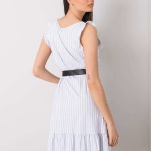 Light Blue Striped Clarabelle Dress