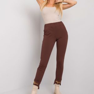 Dark brown sweatpants with Karen embroidery