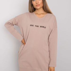 Dark beige tunic with the inscription Halifax RUE PARIS