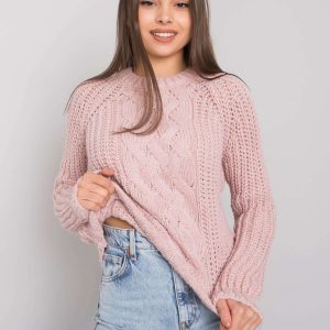 Light pink sweater with braids Belfast RUE PARIS