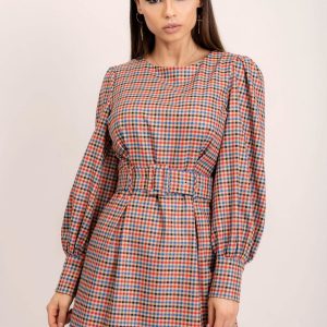 BSL Beige Checkered Dress