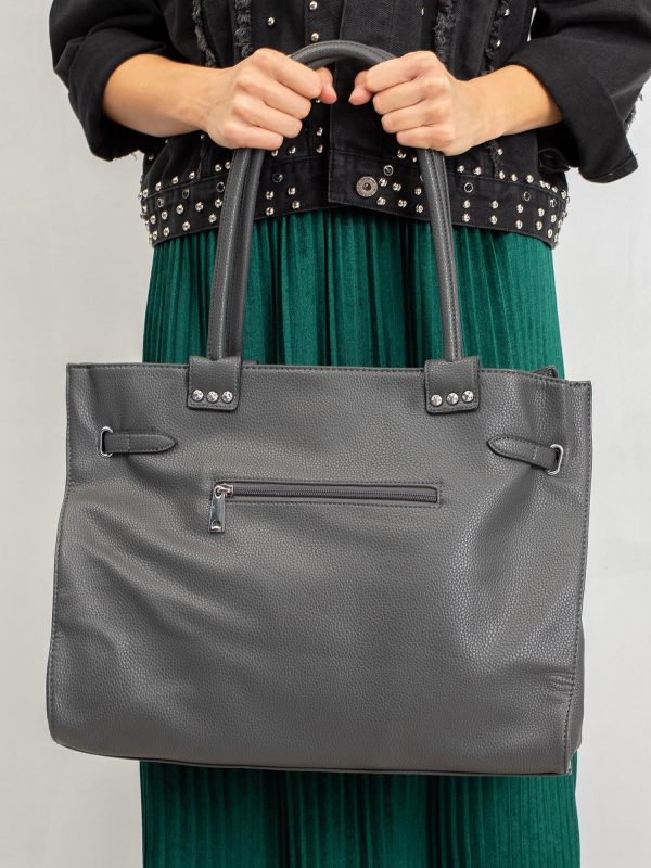 Grey big bag with studs