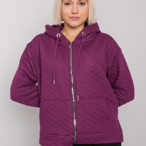 Arezzo Purple Quilted Zipper Sweatshirt