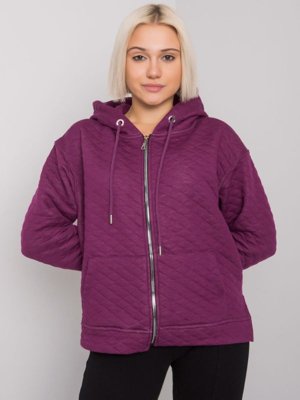 Arezzo Purple Quilted Zipper Sweatshirt