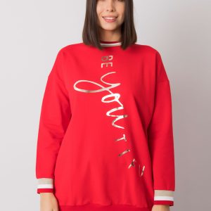 Red cotton tunic plus size with Jamellia inscription