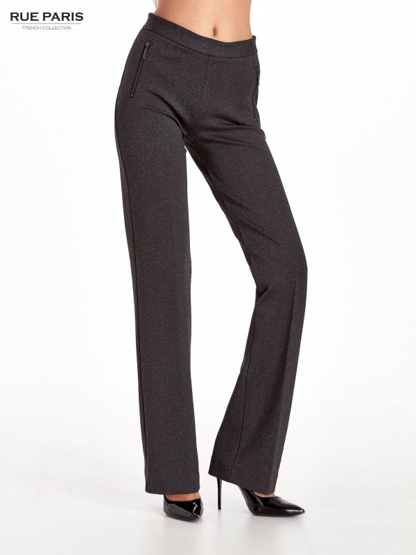 Dark gray fabric trousers bells in kant